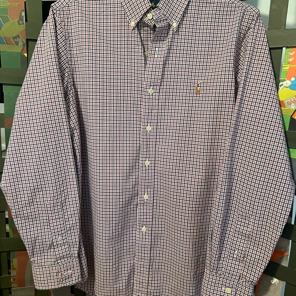 Ralph Lauren Men's size Small Red, Blue & White Checkered Shirt